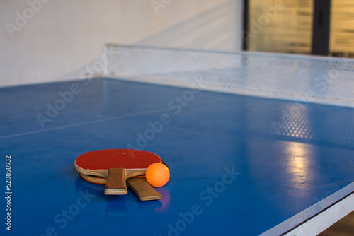 Close-Up Of Table Tennis Table 