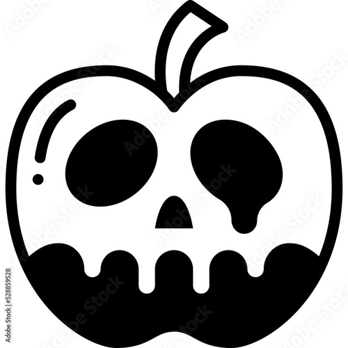 poison apple solid line icon