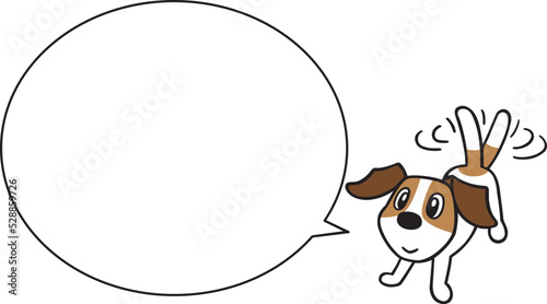 ャックラッセルテリア犬　 ワクワク　ふきだし