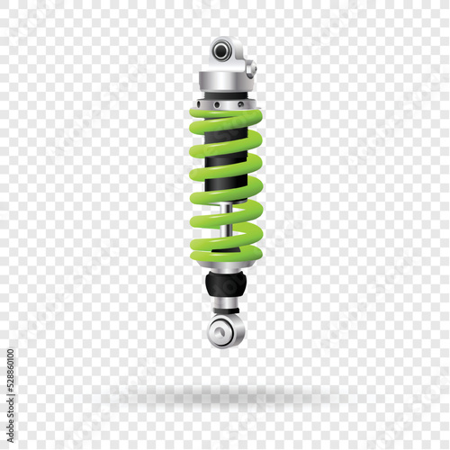Vector illustration, car shock absorber, steering wheel realistic 3d icon