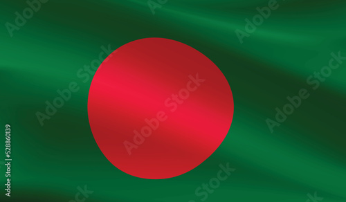 Bangladesh flag background.Waving Bangladeshi flag vector photo