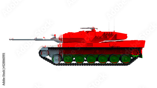 tanks painted with flag