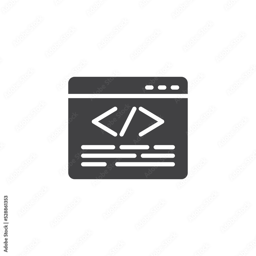 Fototapeta premium Web page coding vector icon
