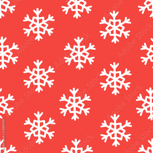 Snowflake simple seamless pattern Cute vector back