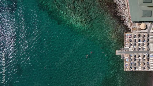 Assos Antique Port Drone Video, Behramkale Canakkale, Turkey photo