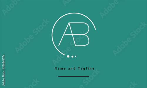 alphabet letter icon logo AB photo