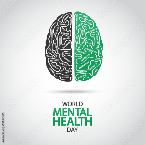 Vector Illustration of World Mental Health Day. 
