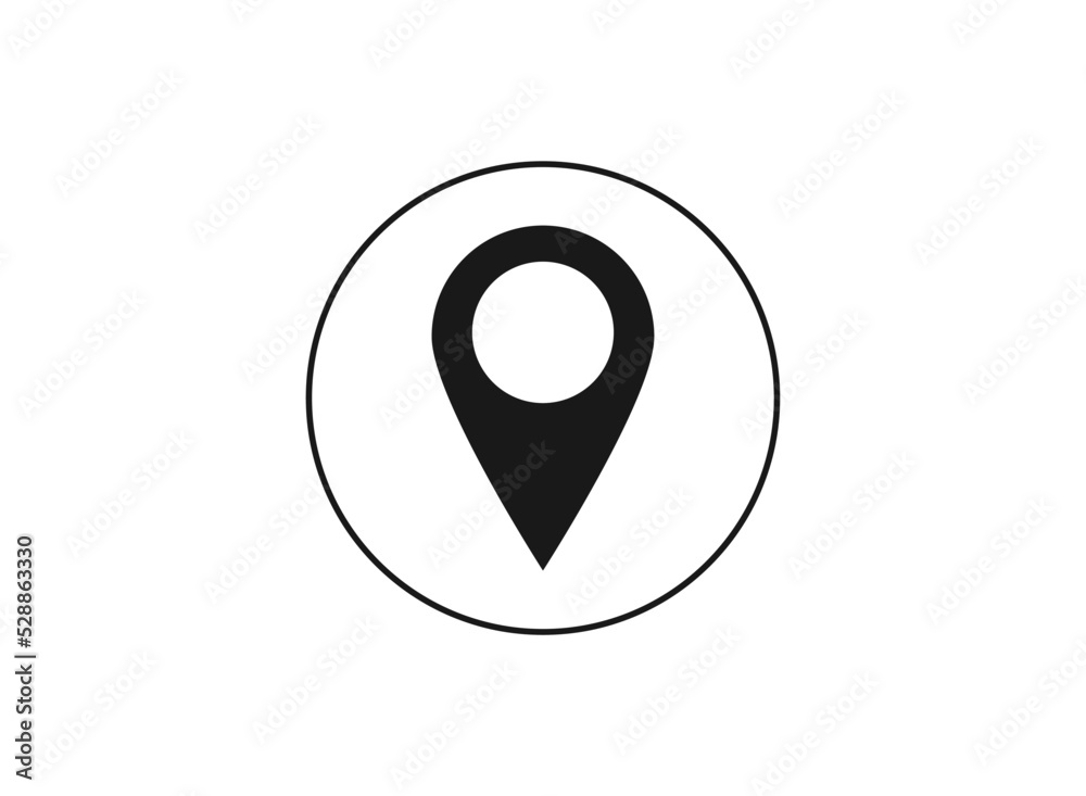 pin point icon. map location pointer flat style isolated on white background. vector illustration pin point icon. map location pointer flat style isolated on white background. vector illustration
