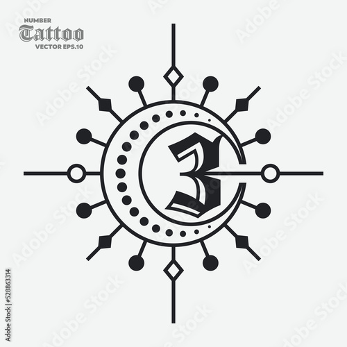 Number 3Tattoo Logo
