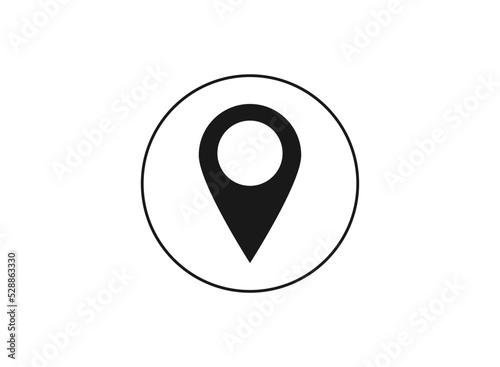 pin point icon. map location pointer flat style isolated on white background. vector illustration