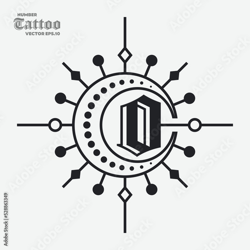 Number Zero Tattoo Logo