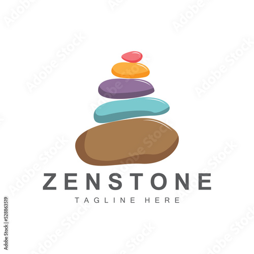 Balance Stone Logo Design, Vector Therapy Stone, Massage Stone, Hot Stone And Zenstone, Product Brand Illustration