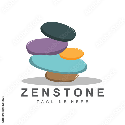 Balance Stone Logo Design, Vector Therapy Stone, Massage Stone, Hot Stone And Zenstone, Product Brand Illustration