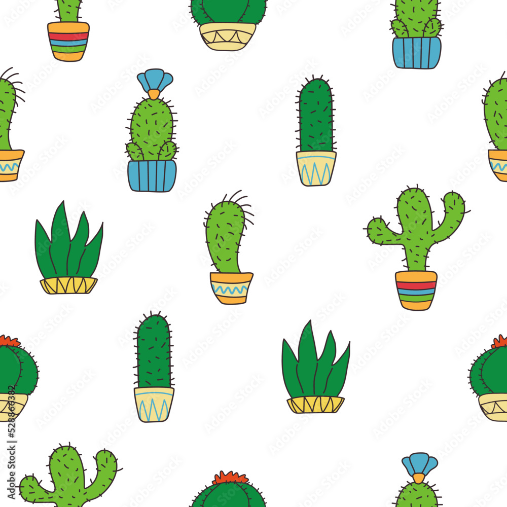 Cactus seamless pattern. Vector background Cactus seamless pattern. Vector background
