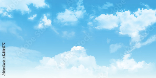 Fototapeta Naklejka Na Ścianę i Meble -  Background with clouds on blue sky. Blue Sky vector