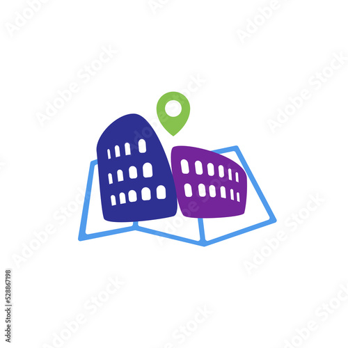 Arena logo, Colosseum landmark Icon Vector Logo Template.
