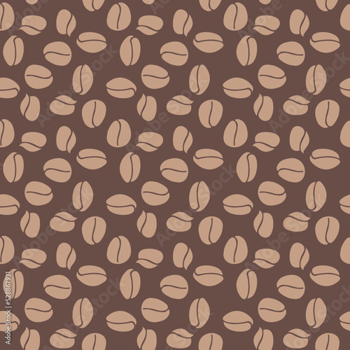 Flat coffee beans vector design pattern. Caffeine sign. Silhouette coffee beans
