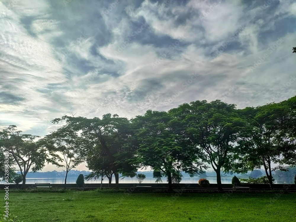 Fototapeta premium Rankala Lake, Kolhapur, Maharashtra, India