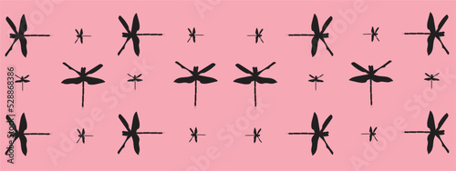 Dragonfly vector image on a pink background for illustration or wallpaper.