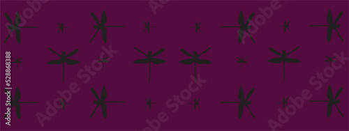 Dragonfly vector image on a purple background for illustration or wallpaper.