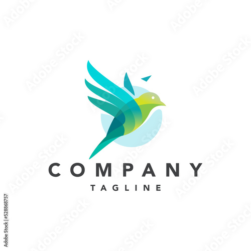 Bird logo design. Modern, Technology, Creative origami bird logo concept. Vector logo template.