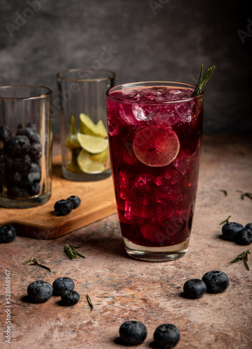 фотографія blueberry mojito-a summer refresher made of blueberry served chill with a punch