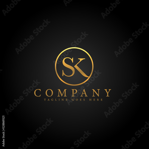Elegant S K Letter Monogram Design, Abstract Letter simple design vector logo template 