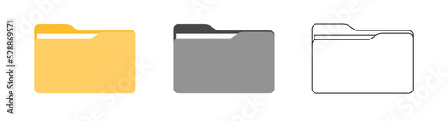 File folder icon set. Design for app, logo. Vector illustration