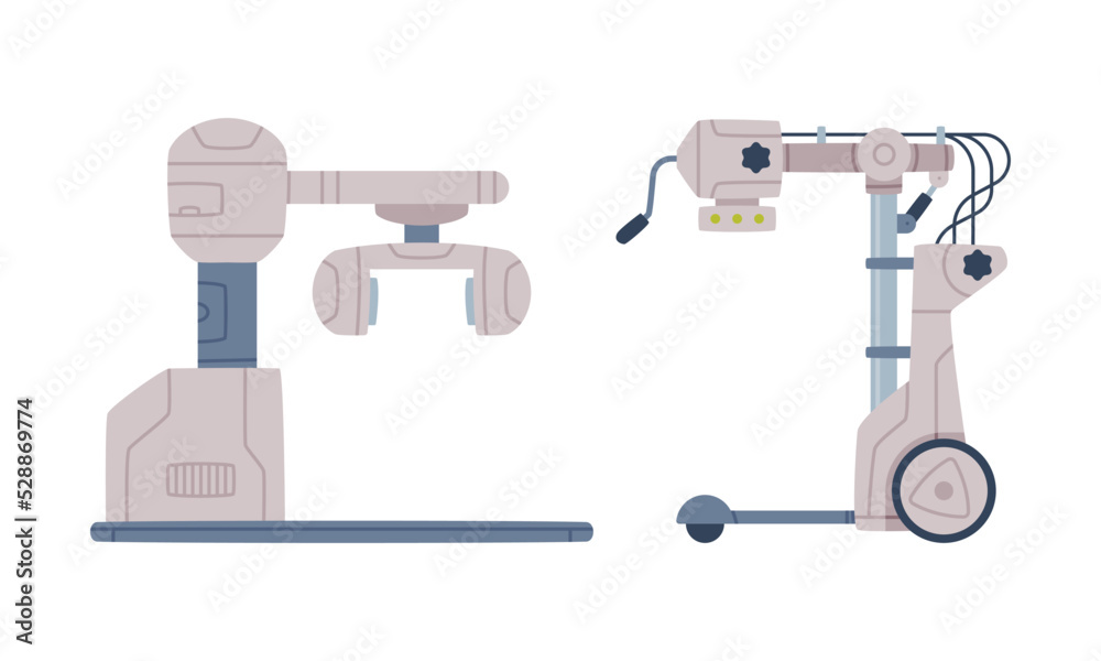 X-ray Machine as Medical Equipment and Assistance Device Vector Set X-ray Machine as Medical Equipment and Assistance Device Vector Set
