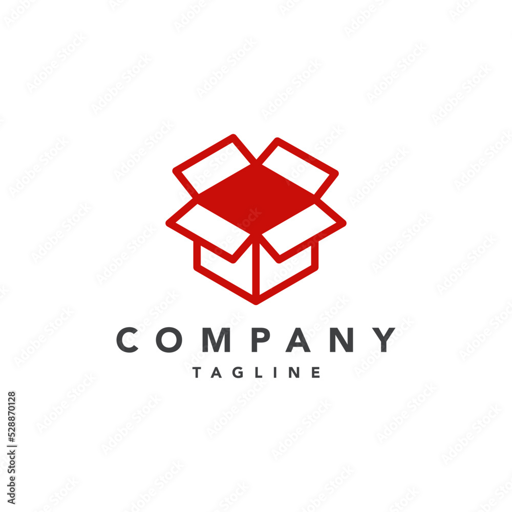 open opened box unbox unboxing logo icon vector line art outline ...
