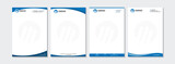 Corporate modern letterhead design bundle template with blue color. creative modern letterhead design template for your project. 