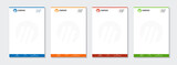 Corporate modern letterhead design bundle template with various color option. creative modern letterhead design template for your project. 