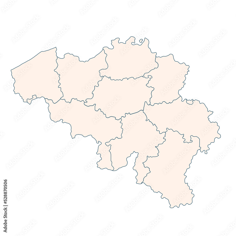 Belgium map with regions