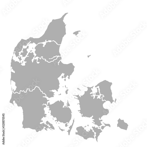 Denmark map using blue border lines on dark background