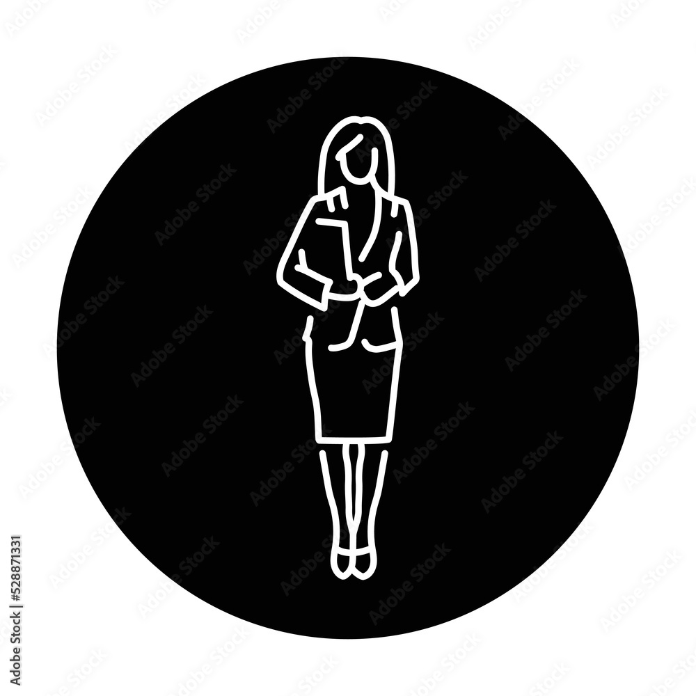 Businesswoman color line icon. Female entrepreneur. Businesswoman color line icon. Female entrepreneur.