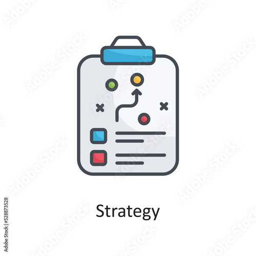 Strategy Filled Outline Vector Icon Design illustration on White background. EPS 10 File
