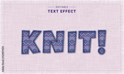 Fabric Style Knitting Text Effect