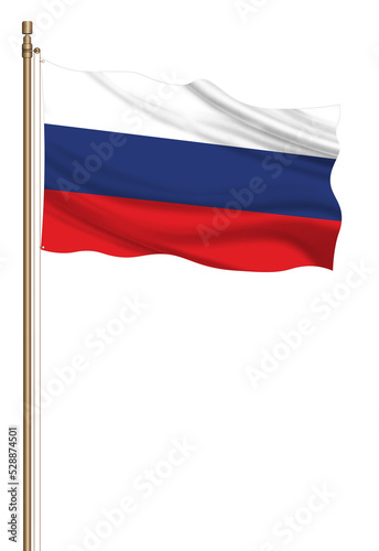 3D Flag of Russia on a pillar blown away isolated on a white background. Free Download 3D Flag of Russia on a pillar blown away isolated on a white background. - GFXLoad