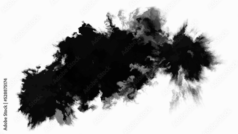 Ink drop. Round, ragged inkblot. Vector illustration.