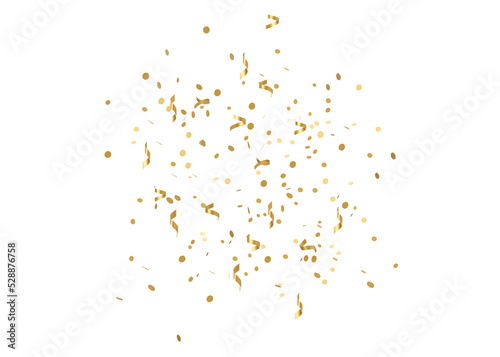 Golden glitter confetti on transparent background. Shiny particles. Party, Merry Christmas, Happy New year decoration. 3D rendering.