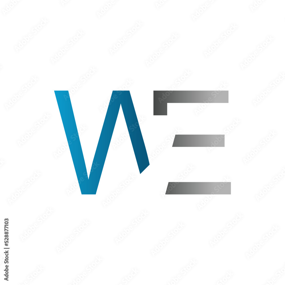 Initial WE Letter Logo With Modern Typography Vector Template. Creative Letter WE Logo . Initial WE Letter Logo With Modern Typography Vector Template. Creative Letter WE Logo .
