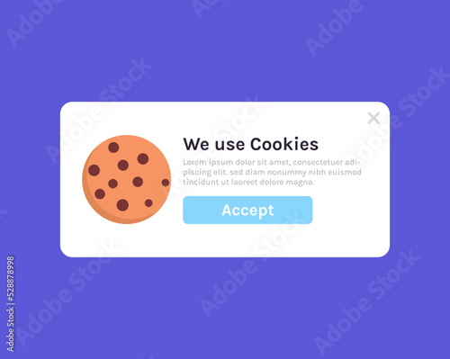 Protection of personal data information cookie and internet web page we use cookies policy concept flat vector illustration.