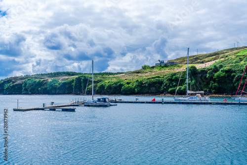 Tarbert marina on the Isle of Harris in the Western Isles of Scotland. photo