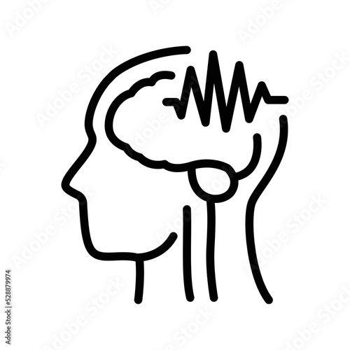 Photosensitive epileptic seizures olor line icon. Pictogram for web page