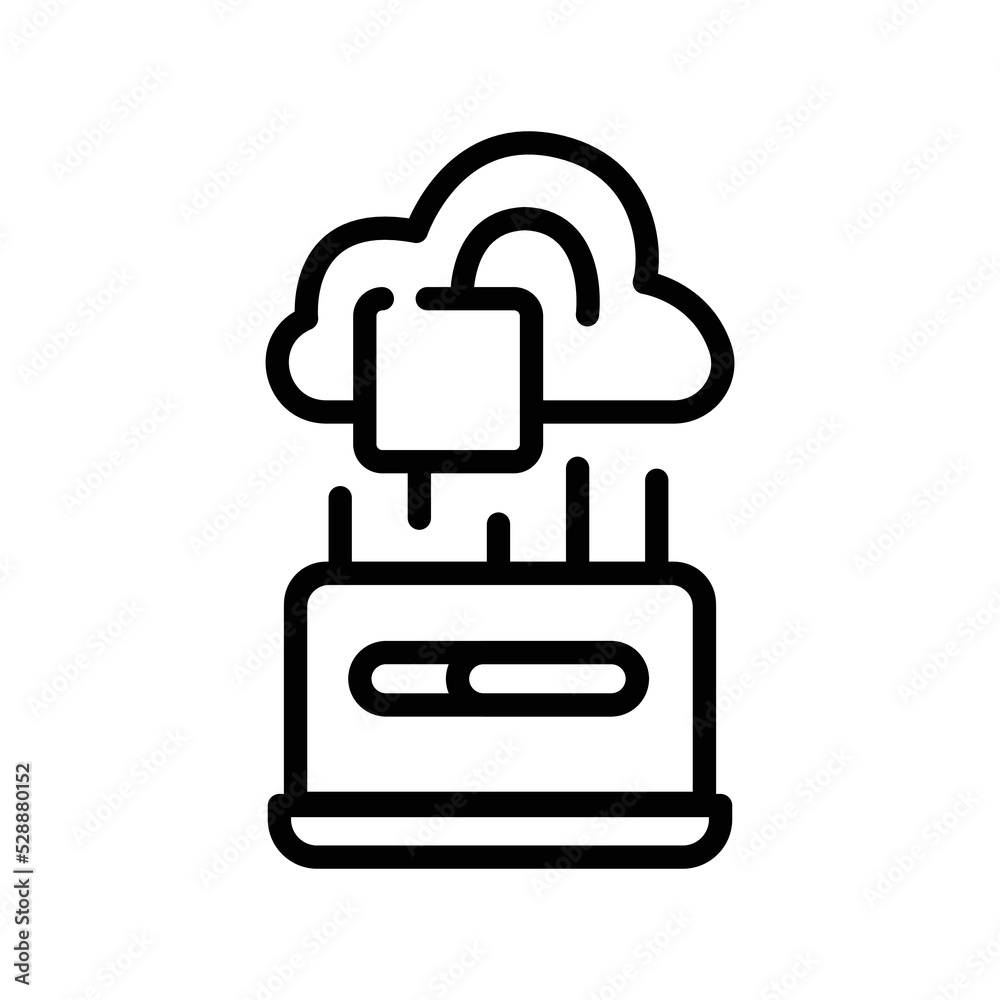 Cloud hacking olor line icon. Pictogram for web page Cloud hacking olor line icon. Pictogram for web page