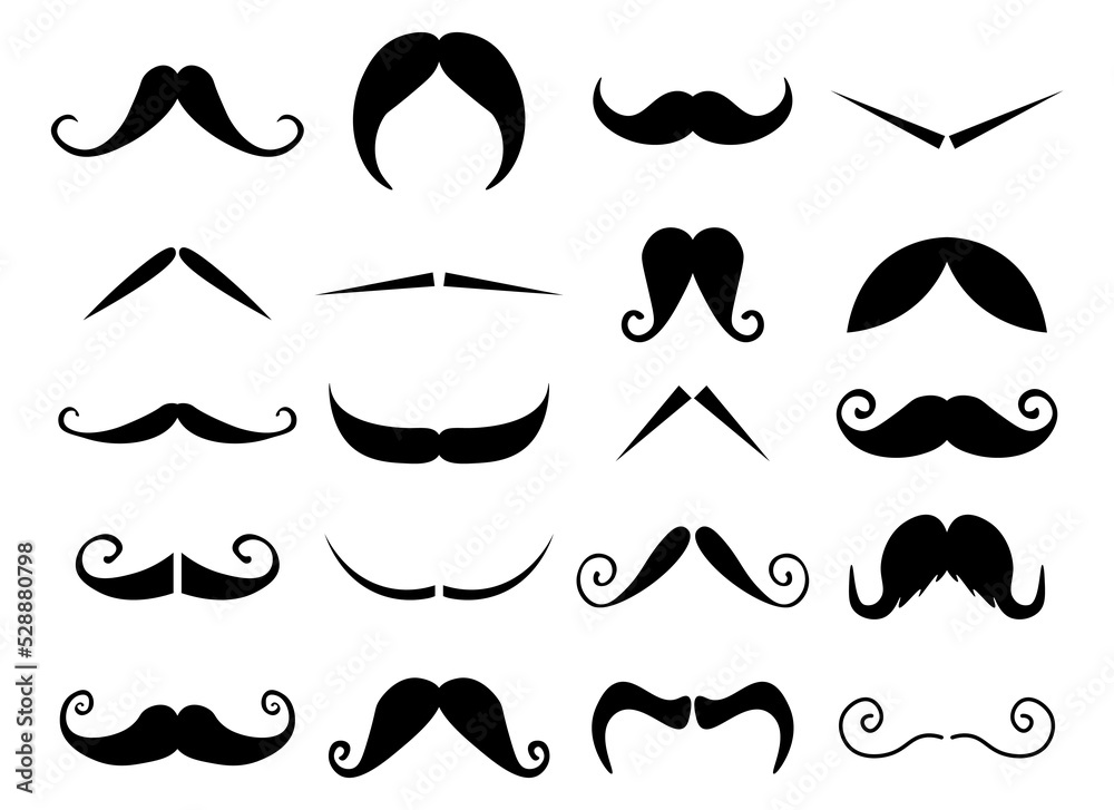 moustache icons vector design illustration isolated on white background moustache icons vector design illustration isolated on white background