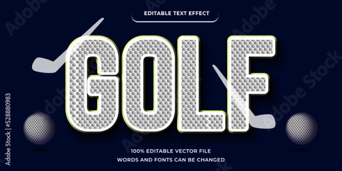 Golf text effect Sport modern style with white editable font