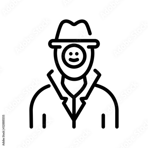 Illegal to impersonate olor line icon. Pictogram for web page