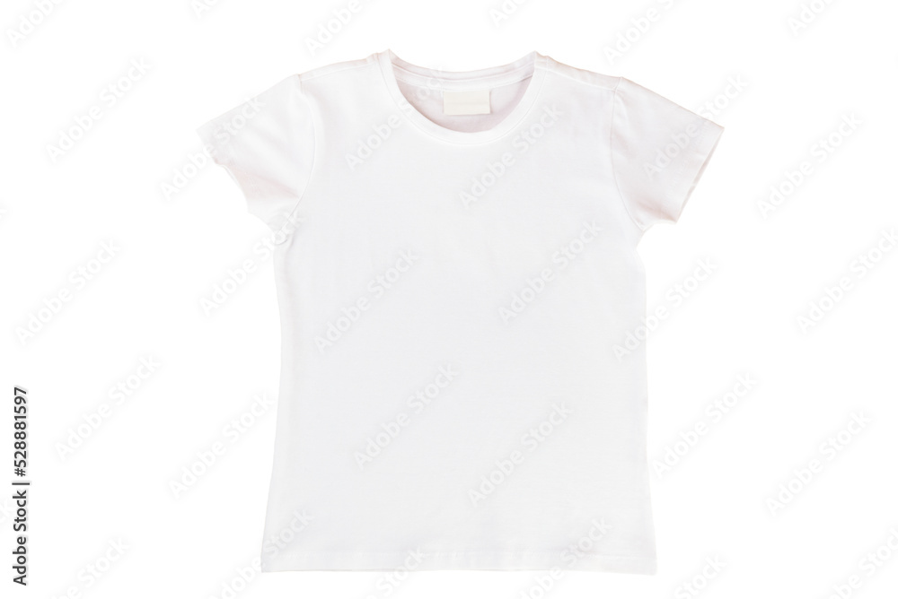 White cotton t-shirt isolated on white background. White cotton t-shirt isolated on white background.