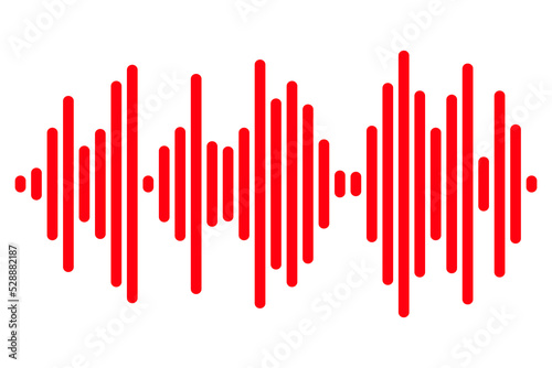 Fototapeta Naklejka Na Ścianę i Meble -  Equalizer musical sound wave isolated on white background. Vector illustration.